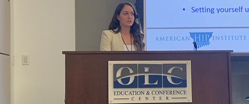 American Hip institute's Alli Mack, PA-C, MS, MPH presented and hosted a lab at the AANA OLC conference on ultrasound technology optimization with a focus on the physics of ultrasound